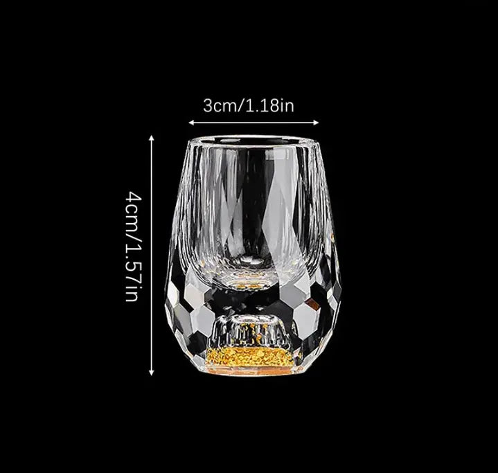Shot Glasses Cut Crystal Diamond-Cut Set of 6