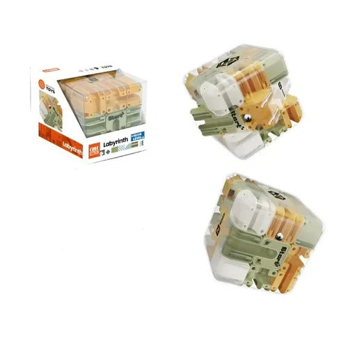 3D Maze Cube Puzzle Transparent & Stainless Steel Ball