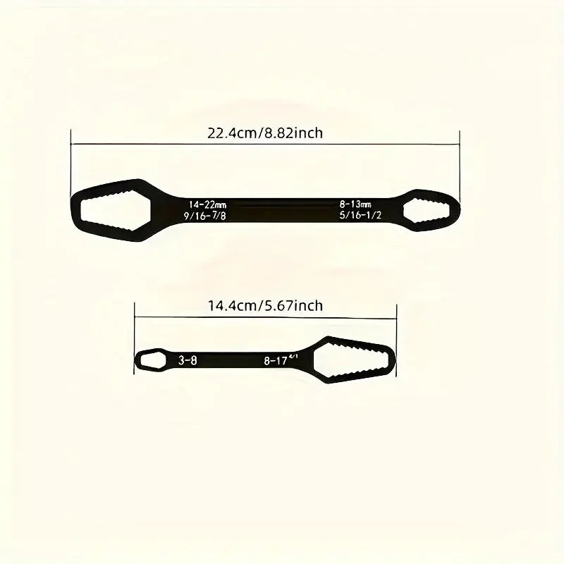 Adjustable Wrench Double-Ended Dual Range