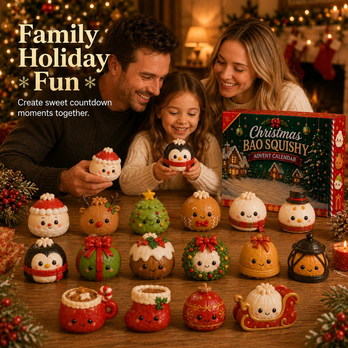 Advent Calendar Bao-Shaped Squishy Figures 24 Days