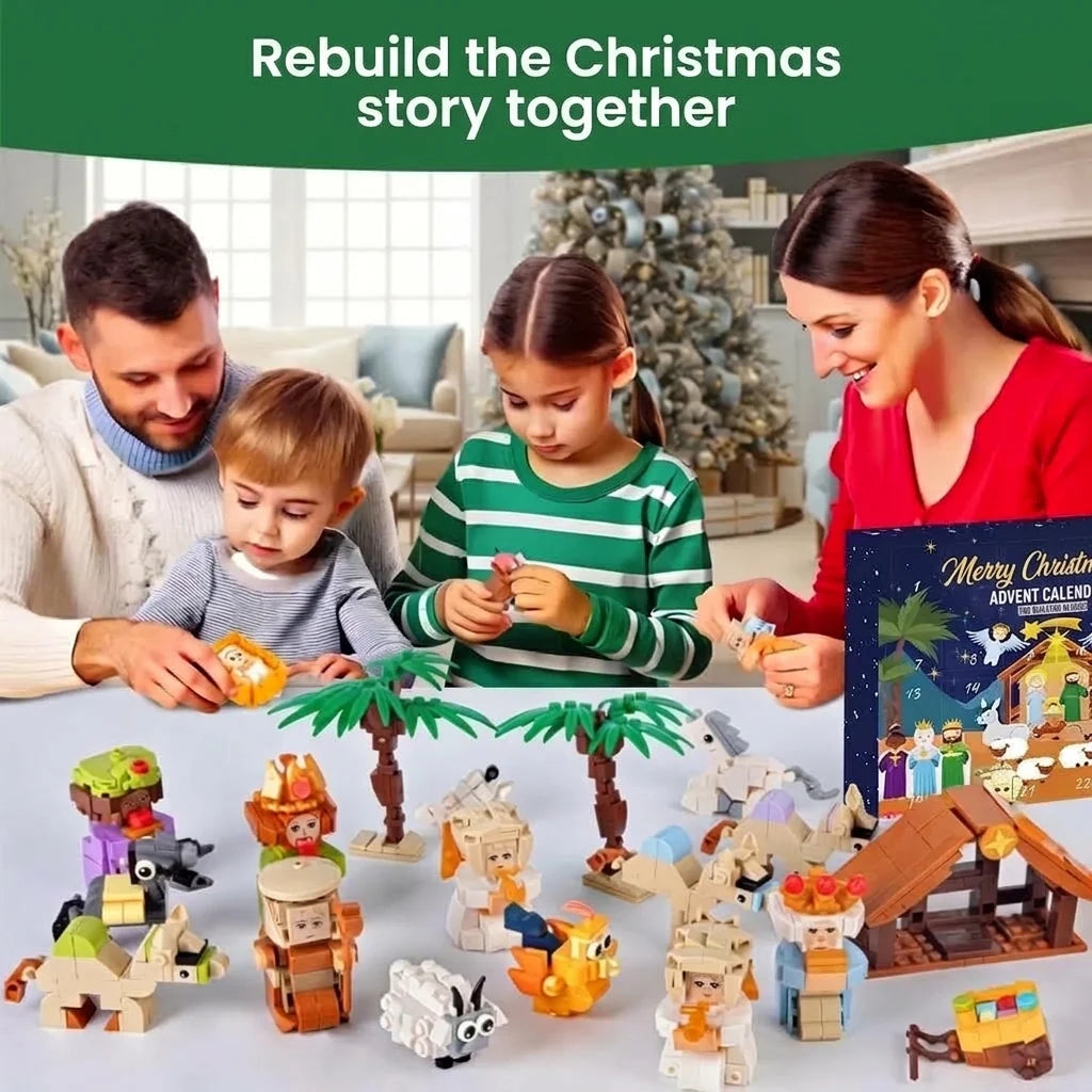 Advent Calendar Building Brick Nativity Scene 24 Sets