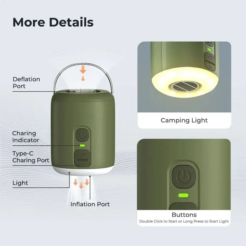 Air Pump Rechargeable Integrated LED Nozzle Set