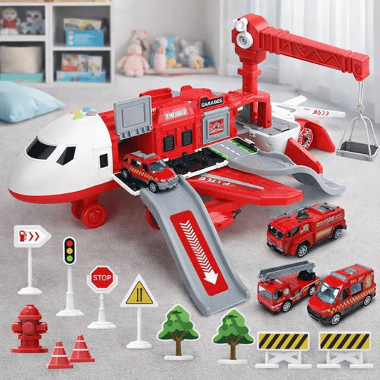 Airport Playset Airplane & Service Vehicles Durable Plastic 12.6 Inch