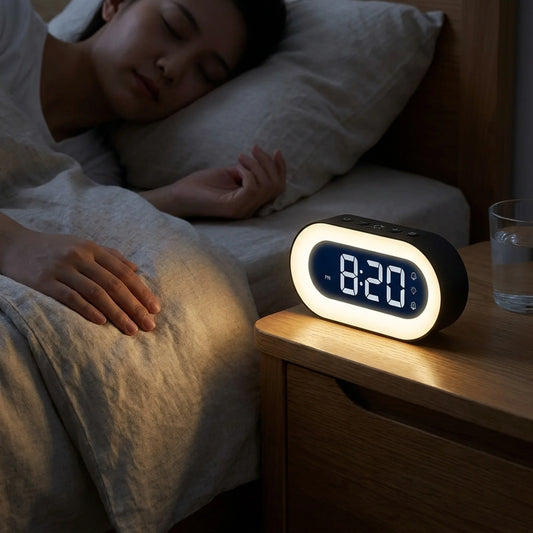 Alarm Clock 5.7-Inch LED USB-C Rechargeable Dimmable Night Light