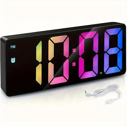 Alarm Clock Mirror Display USB & Battery Powered