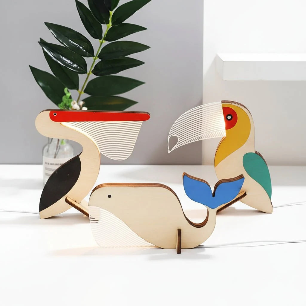 Animal Night Light Wooden USB LED