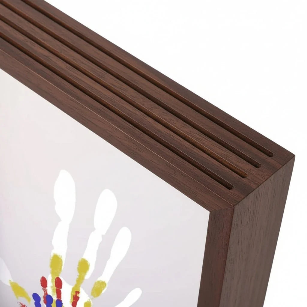 Baby Keepsake Frame Natural Wood Non-Toxic Clay Handprint Kit