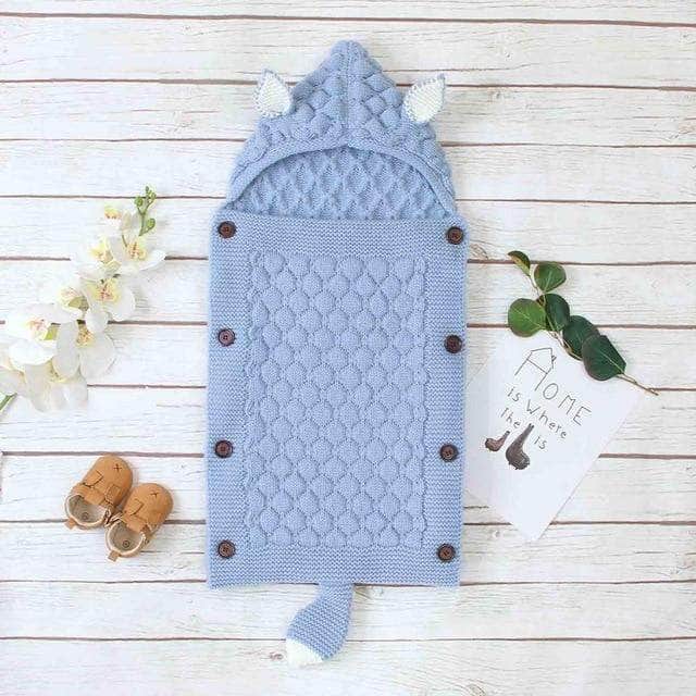 Baby Sleeping Bag Knitted Cotton-Blend Ears & Tail