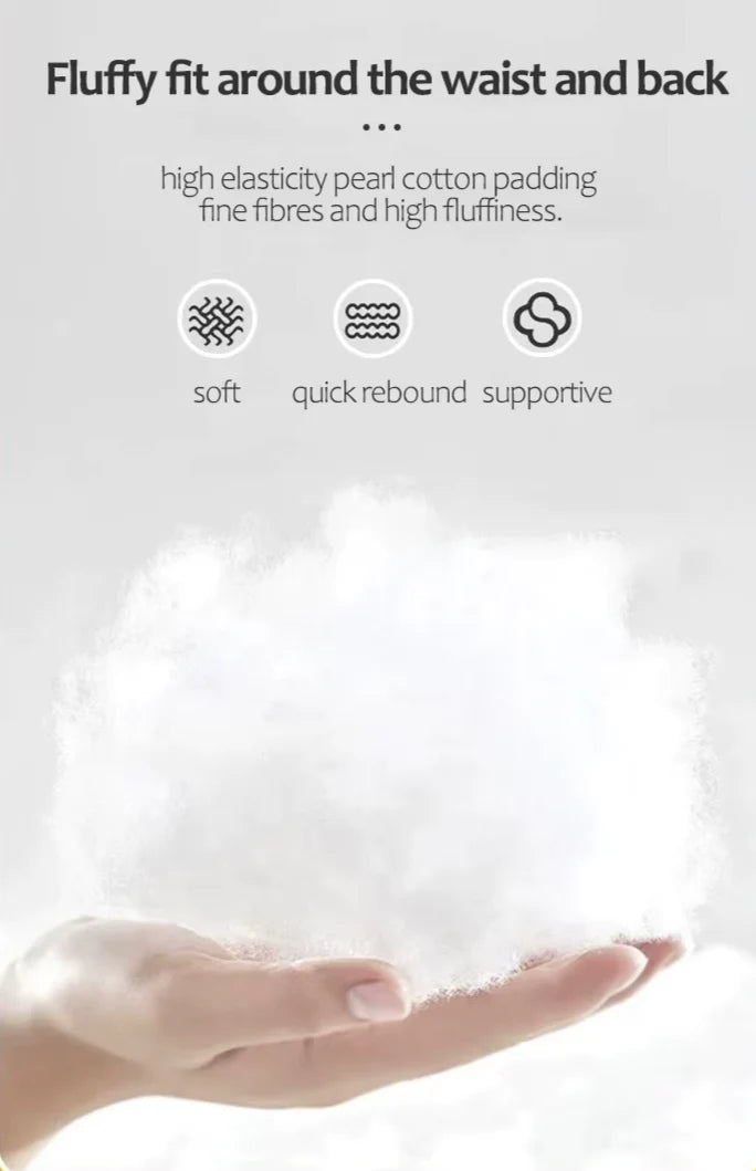 Back Support Cushion Adjustable Headrest Removable Cotton Cover Side Pocket