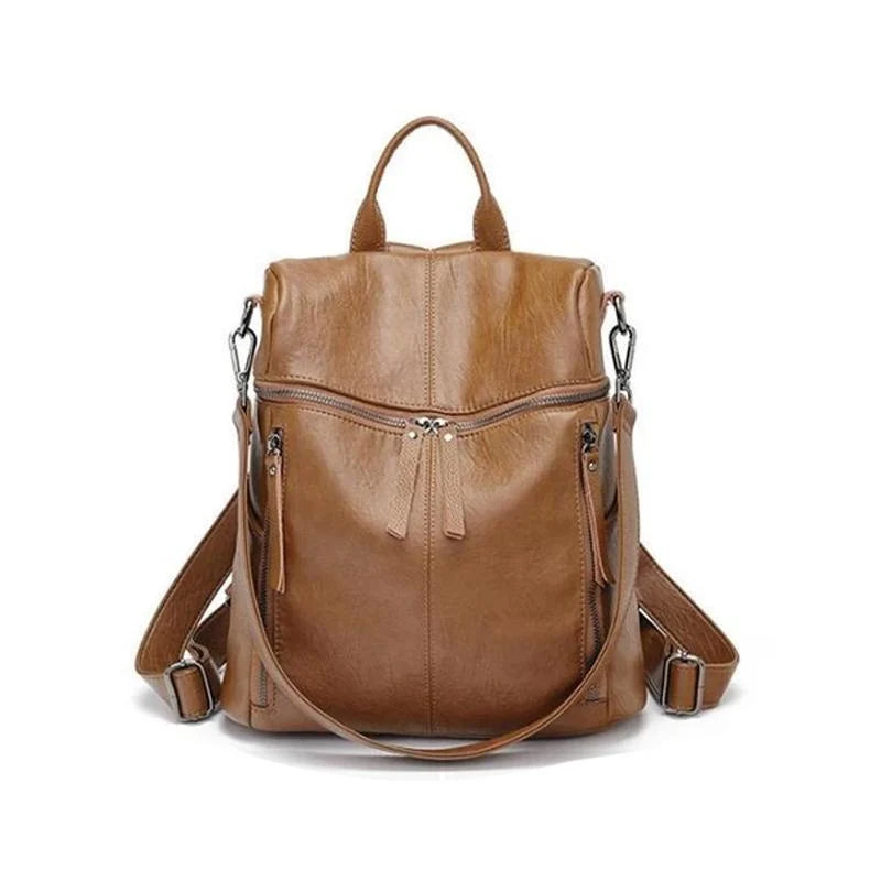 Backpack Genuine Leather Waterproof Convertible