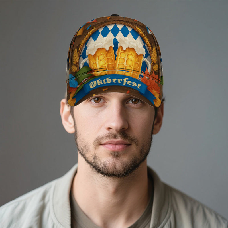 Baseball Cap All-Over Oktoberfest Print Adjustable Snapback