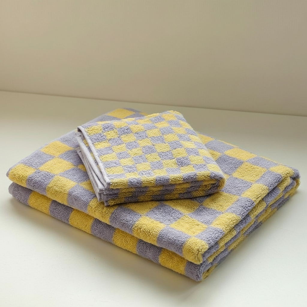 Bath & Face Towel Set 100% Cotton Quick-Drying Damask