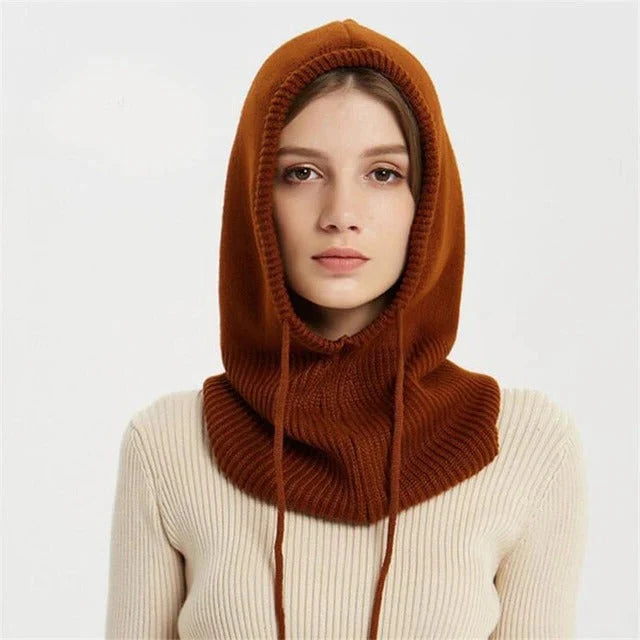Beanie Cashmere Blend Knit Adjustable Drawstring Fit