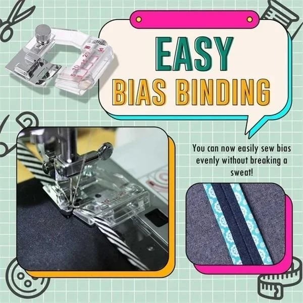 Bias Tape Foot Adjustable 5-20 mm Transparent Scale Guide