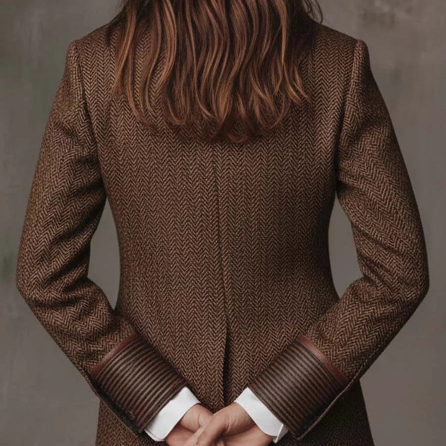 Blazer Herringbone Pattern Paisley Lapels Tailored Fit