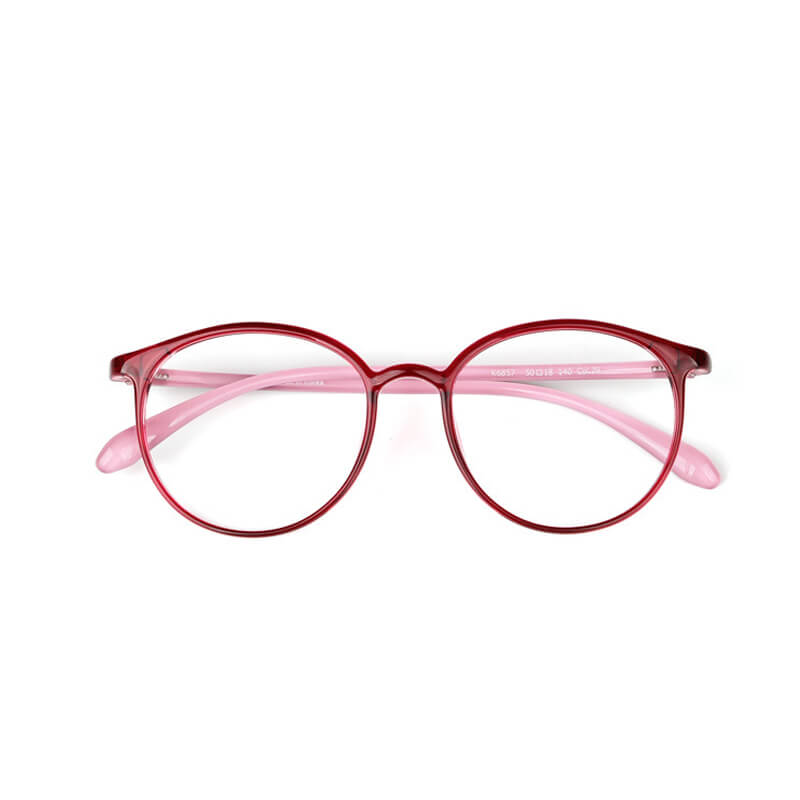 Blue Light Glasses Round Plastic Frame Multiple Strengths
