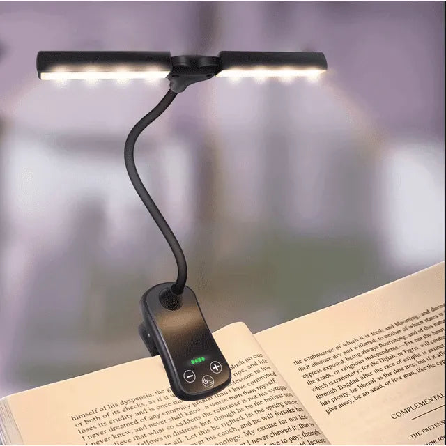 Book Light Rechargeable LED Clip-On 180° Adjustable Gooseneck