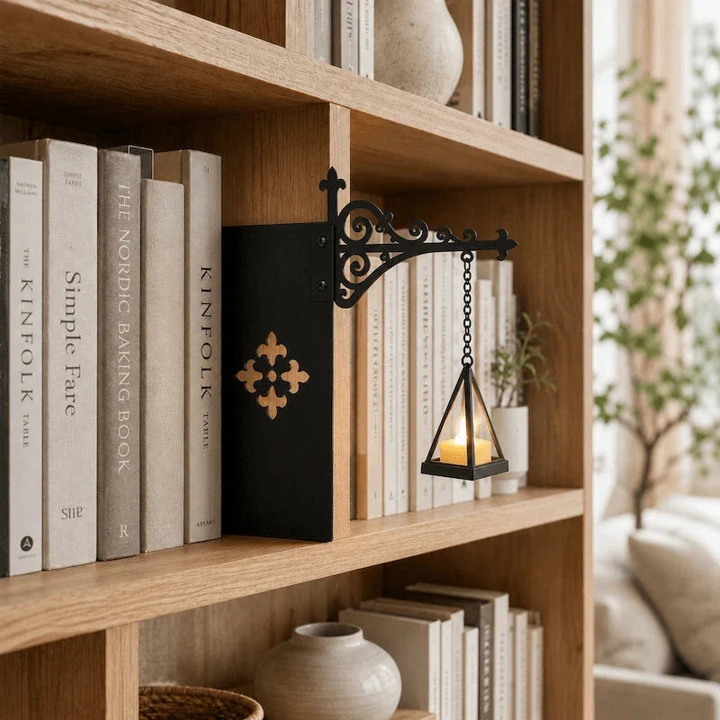 Bookshelf Light Wrought Iron Bracket Battery Operated Warm White