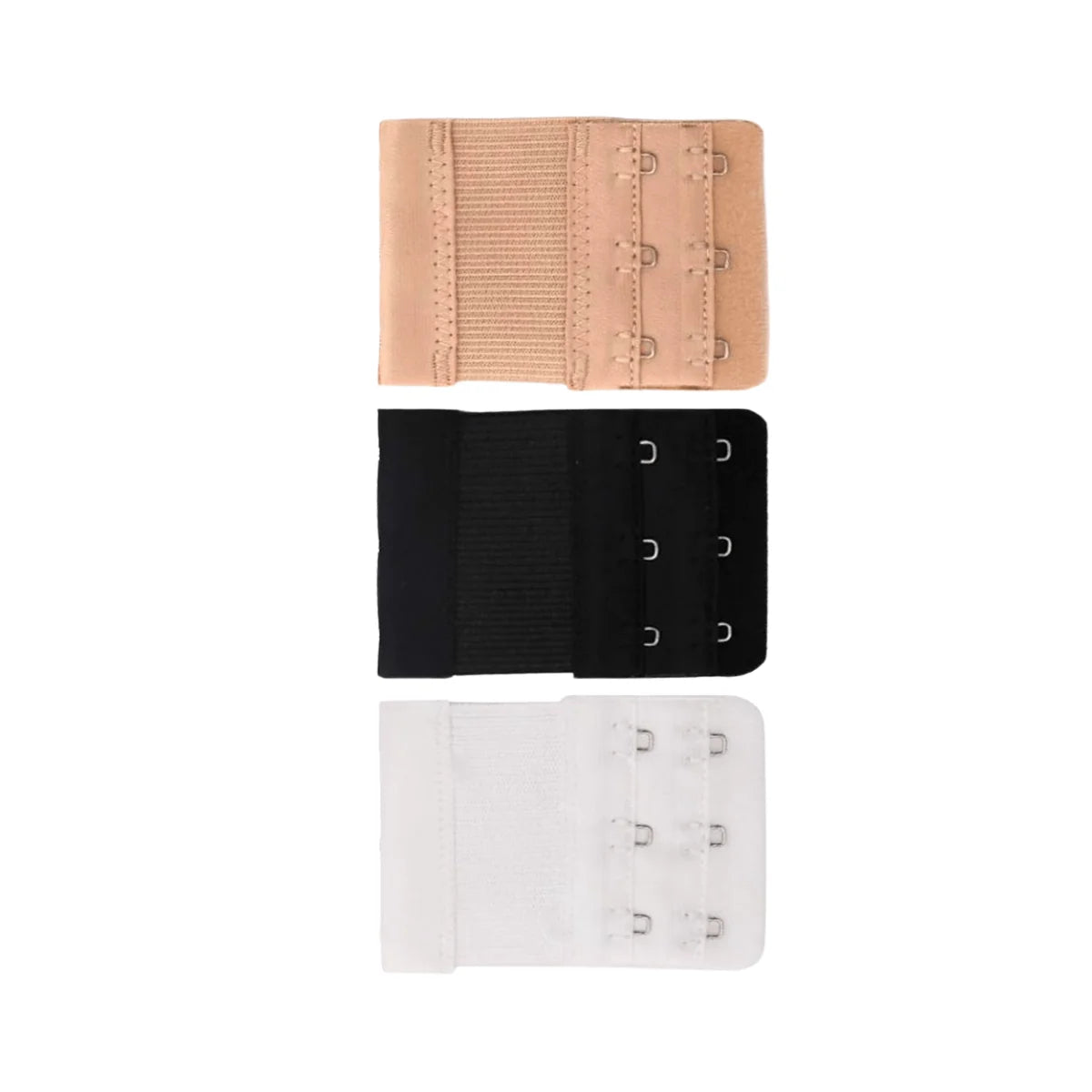 Bra Extender Set Elastic Stretch Hook-and-Eye 3-Pack Neutral Colors
