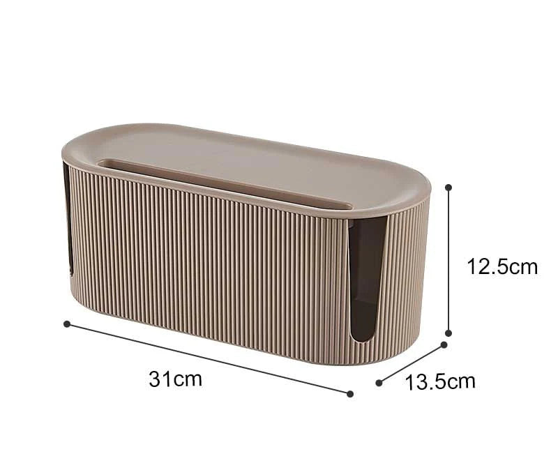 Cable Management Box Ventilated Lid & Dual-Side Openings