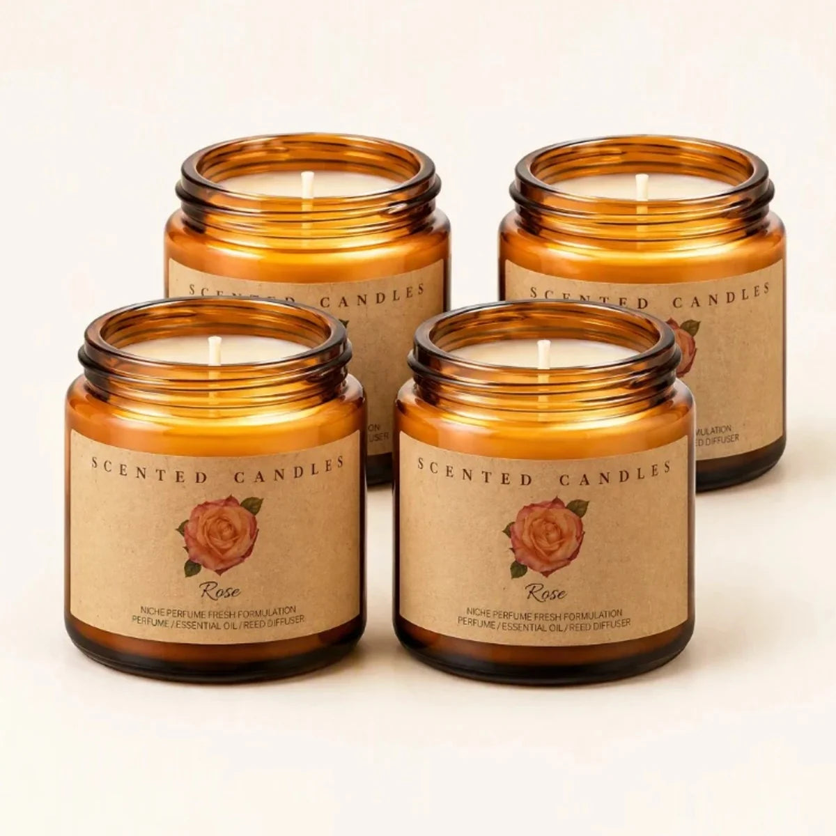 Candle Warmer Refills Rose-Scented Jar Candles Flame-Free