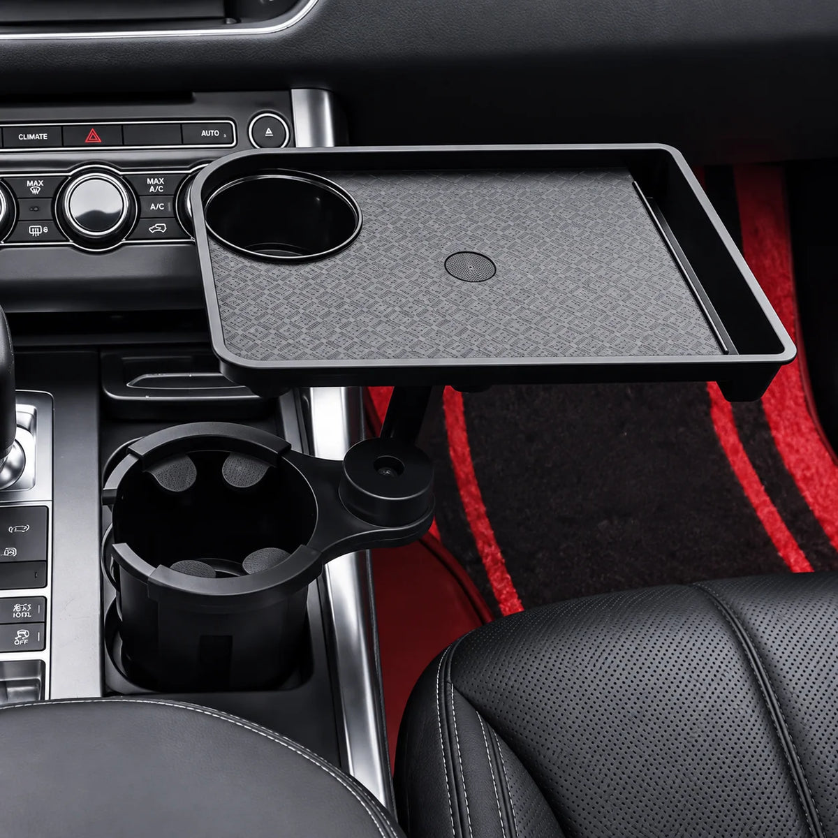 Car Cup Holder Tray 360° Adjustable With Extra Cup Holder