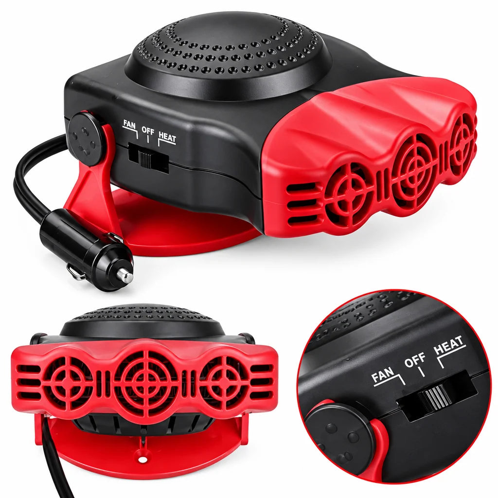 Car Heater 12V Heat & Fan Modes 180° Rotating Base