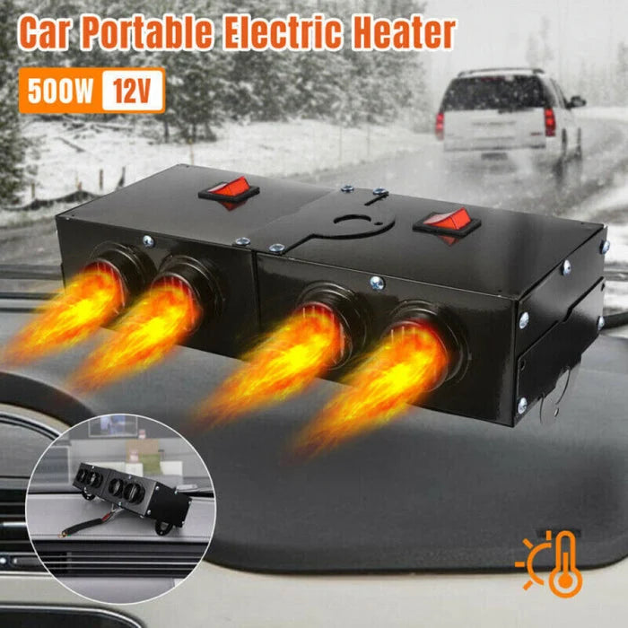 Car Heater & Defroster 12V 500W Four-Outlet Rapid Heating