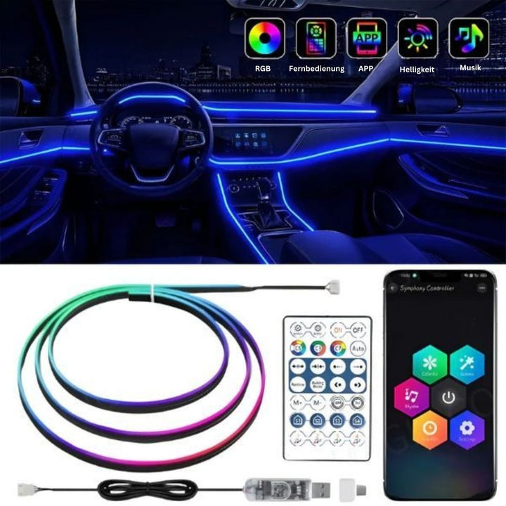 Car Interior LED Strip App-Controlled RGB Self-Adhesive
