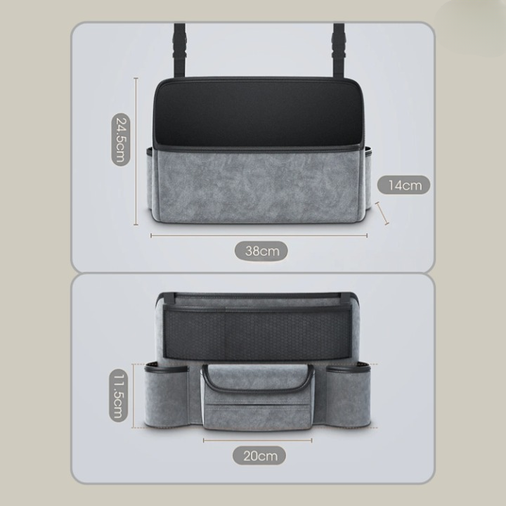 Car Organizer Multi-Compartment Cup & Phone Pockets
