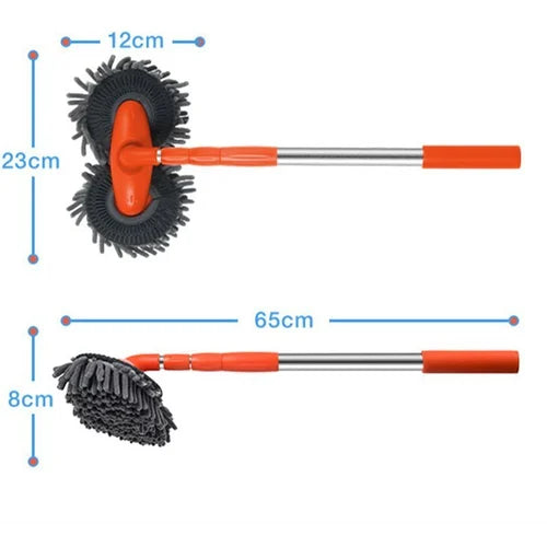 Car Wash Mop Telescopic Aluminum Double Head Scratch-Free Microfiber