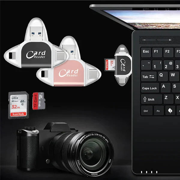 Card Reader 4-in-1 SD & microSD Keychain
