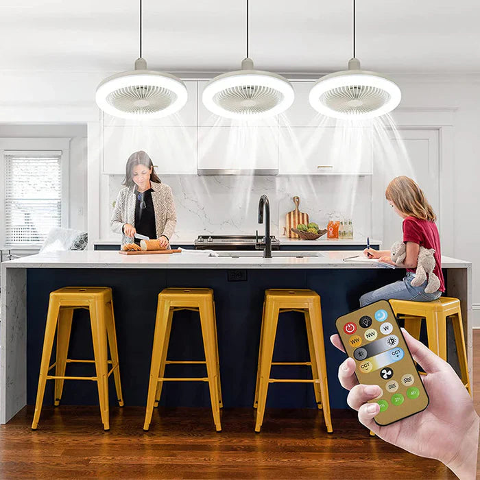 Ceiling Fan Light E27 Screw-In Remote & 3 Speeds