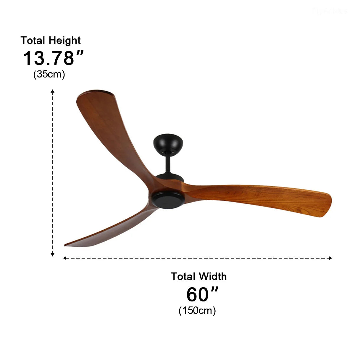 Ceiling Fan Reversible Airflow IP65 Water-Resistant Design