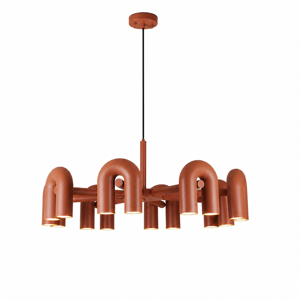 Chandelier Adjustable Height Dimmable Metal & Glass