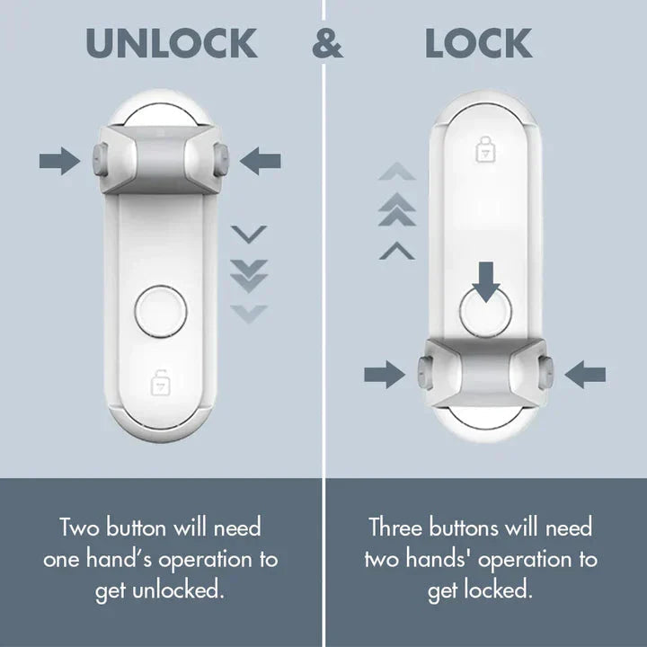 Child Safety Lock Self-Adhesive No-Drill Multi-Stage Opening