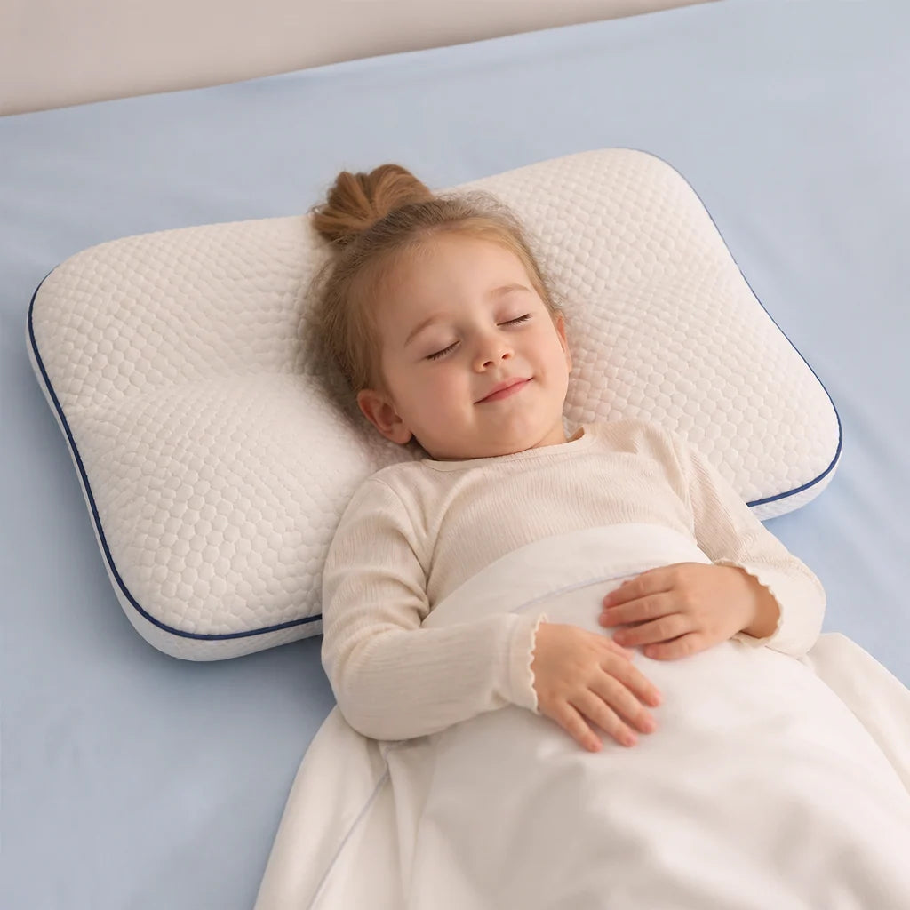 Children’s Pillow Memory Foam Ergonomic Neck Support Breathable Surface