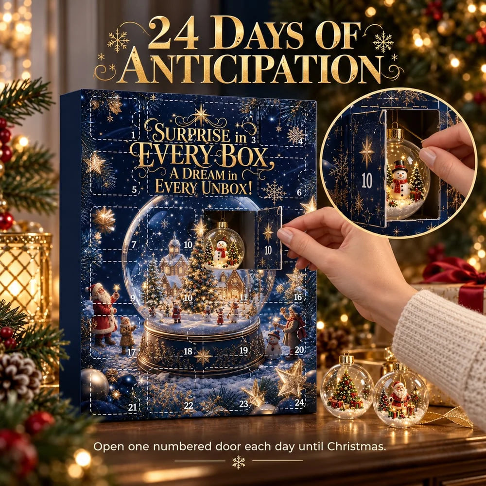 Christmas Bauble Advent Calendar 24 Ornaments 24-Day Countdown
