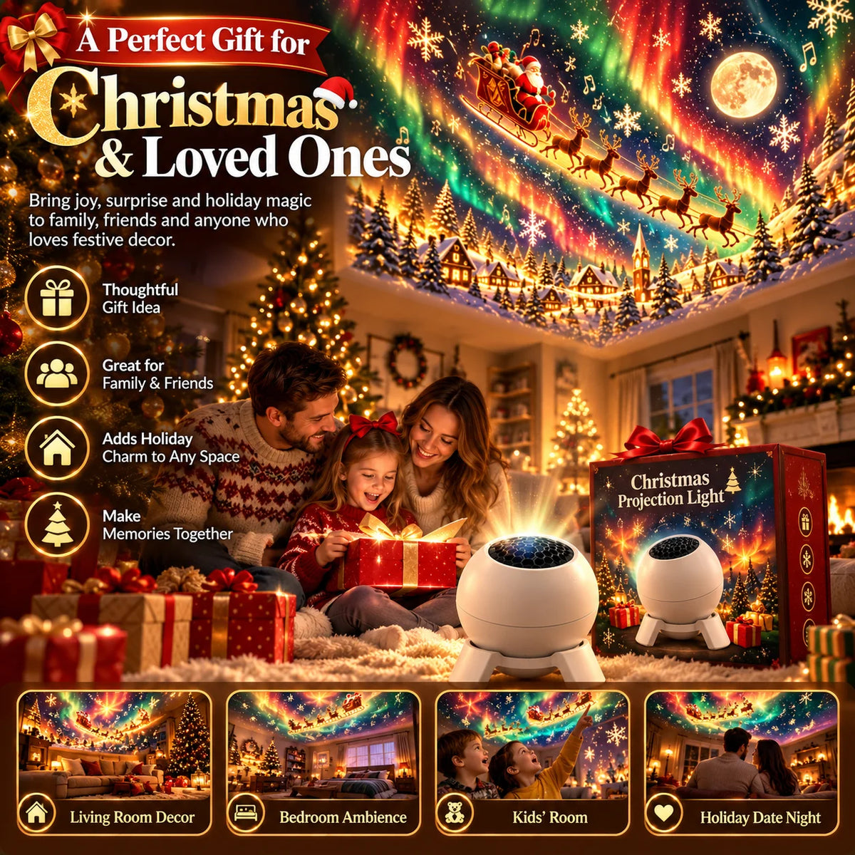 Christmas Projector Indoor Tabletop Festive Projection Light