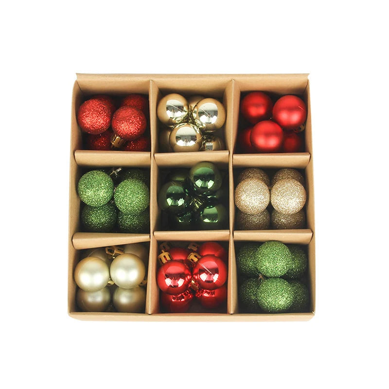 Christmas Tree Ornament Set Shatterproof 54-Piece Assorted Finishes