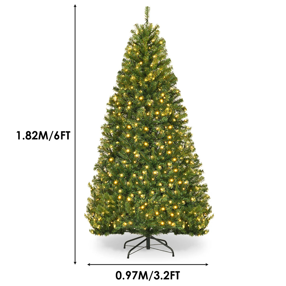 Christmas Tree Pre-Lit 350 LEDs 6 ft 11 Lighting Modes