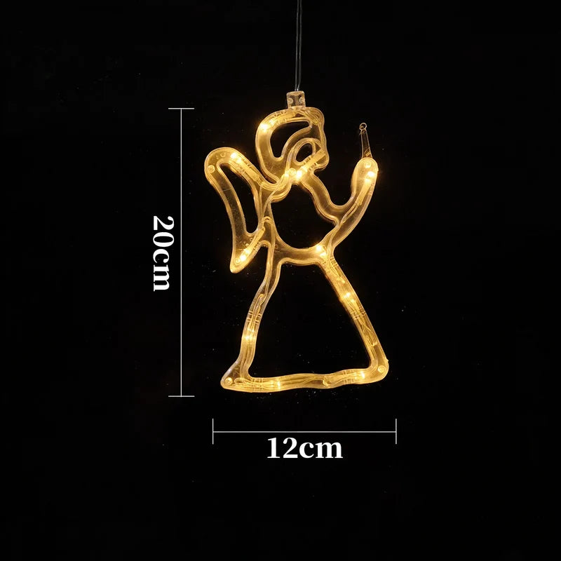 Christmas Window Light LED Battery-Powered Suction Cup Mount