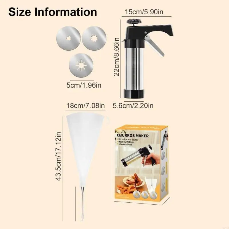 Churro Maker 3 Attachments Aluminum Alloy Dishwasher Safe