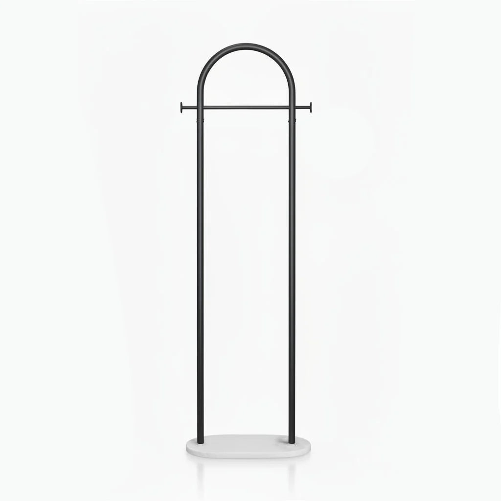 Clothes Rack Freestanding Gold Metal Marble-Effect Base
