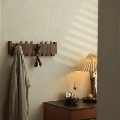 Coat Rack Wall-Mounted Solid Wood Piano Key