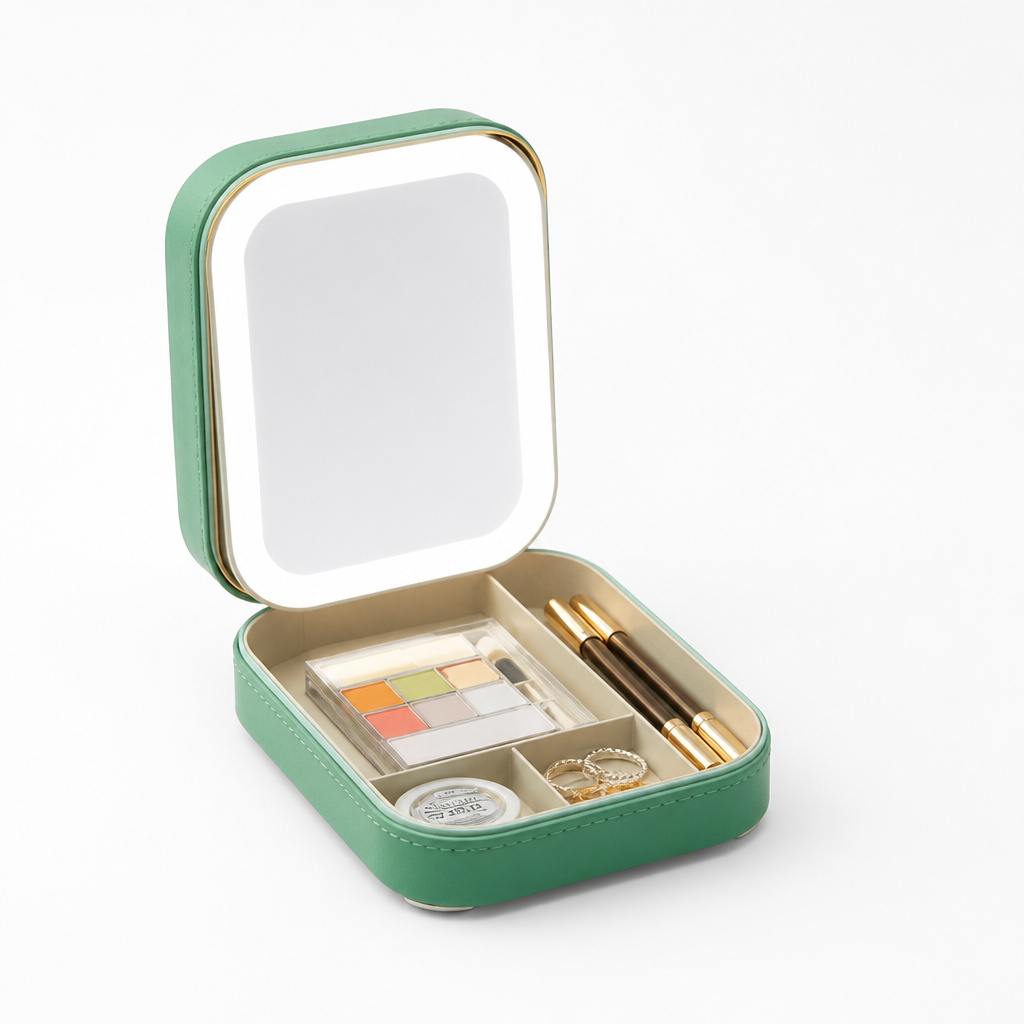 Cosmetic Case With LED Mirror Compact & Waterproof