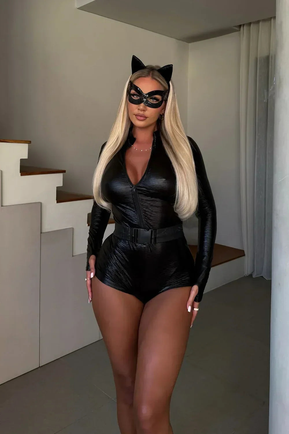 Costume Set Black Cat Four-Piece Stretch Knit