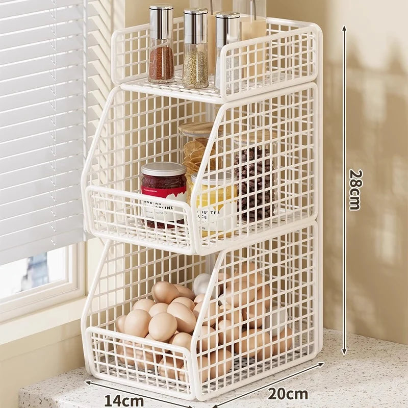 Countertop Pantry Organizer 3-Tier Wire Space-Saving