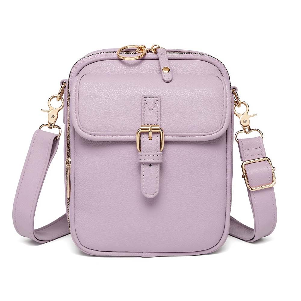 Crossbody Bag RFID-Blocking Wallet Glasses Compartment Adjustable Strap