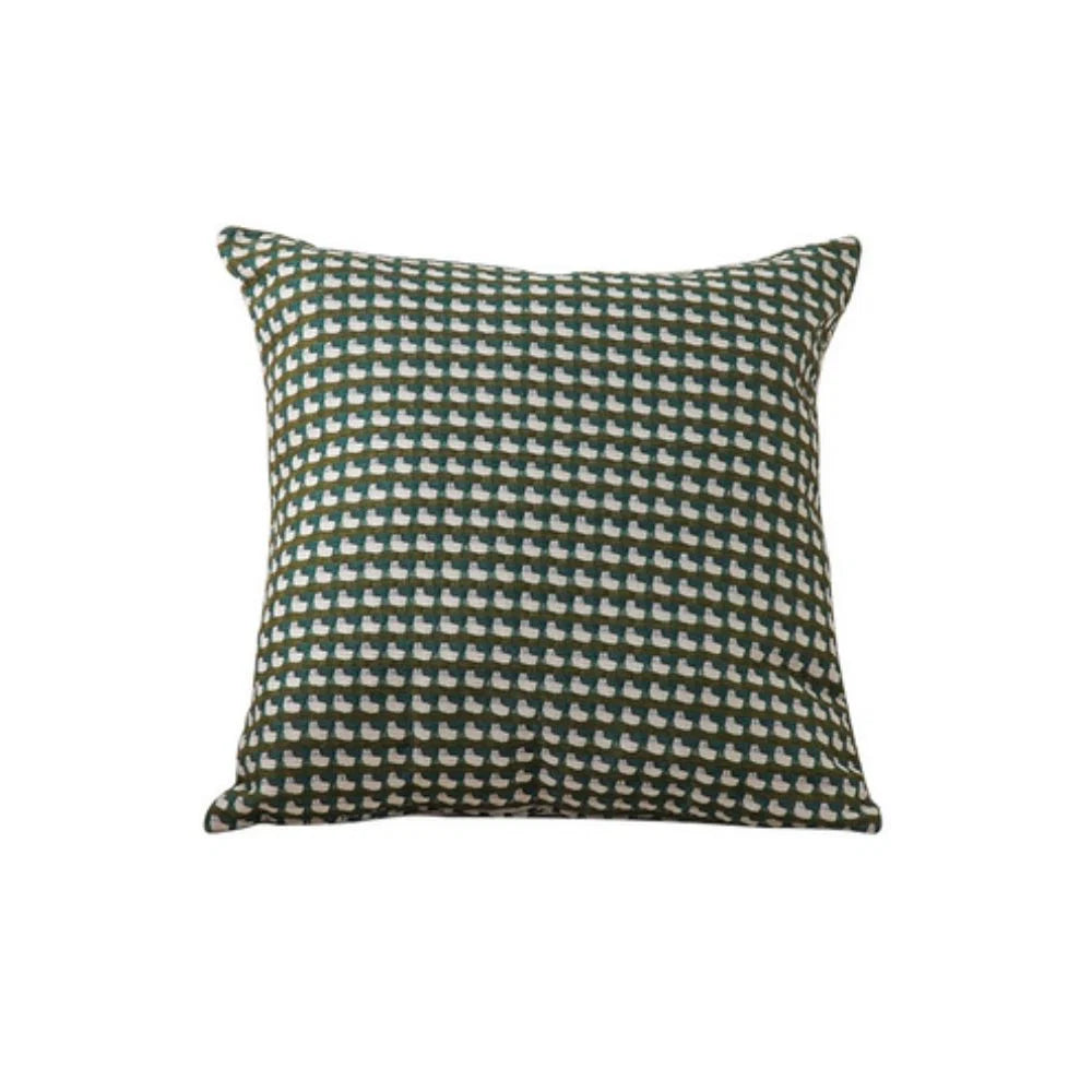 Cushion Cover Woven Check Microfiber Machine Washable